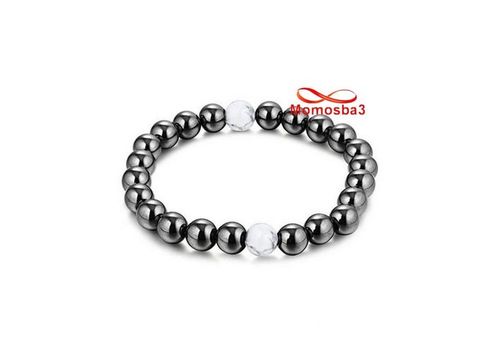 Agate Hématite + Pierres Naturelle Transparent - élastique au meilleur prix au Maroc