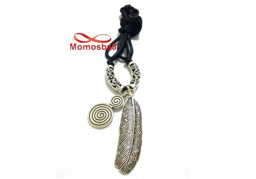 Collier Fil Noir Réglable Avec 2 Pendentifs - Unisex au meilleur prix au Maroc