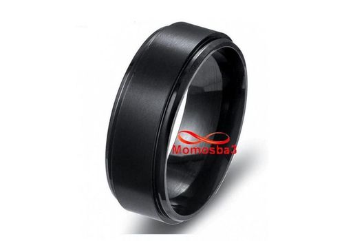 Bague En Acier Inoxydable Noir Avec Les Tailles - Unisex au meilleur prix au Maroc