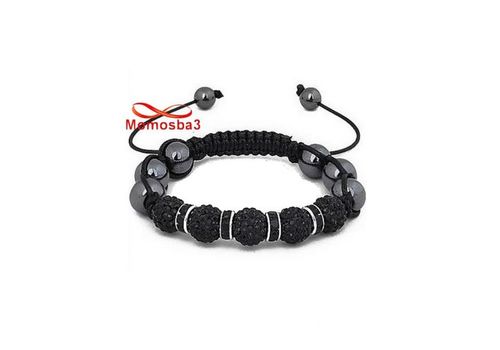 Bracelet Shamballa Crystal Noir - Unisex au meilleur prix au Maroc