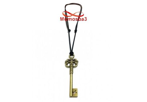 Collier Fil Noir Réglable Avec Pendentif Clé BRONZE - Unisex au meilleur prix au Maroc