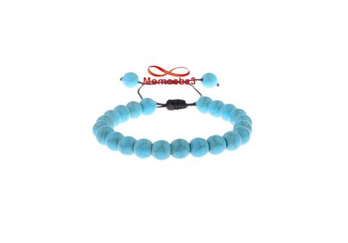 Agate Pierres Naturelle NOIR BLEU Avec Fil Réglable au meilleur prix au Maroc