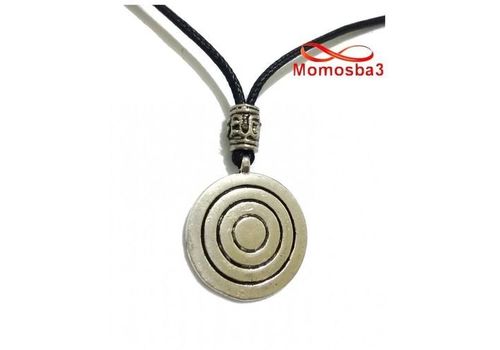 Collier Fil Noir Réglable Avec Pendentif Noir Argenté - Unisex au meilleur prix au Maroc