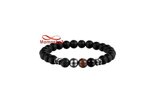Agate Pierres Naturelle Noir MARRON TIGER Eye Et Hématite - élastique au meilleur prix au Maroc