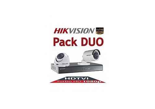 Pack Duo pour Système de Surveillance  1DVR 4voies Turbo HD + 1 Caméra Dôme pour Intérieur + 1 Caméra Bullet pour Extérieur (HDTVI 2,8mm avec Résolution : 2Mégapixel/1080p) au meilleur prix au Maroc