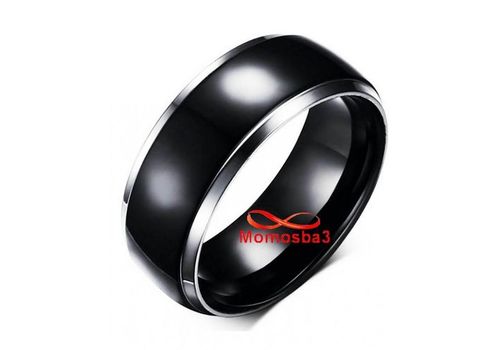 Bague En Acier Inoxydable Noir Argenté - Unisex au meilleur prix au Maroc