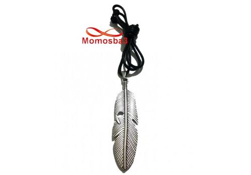 Collier Fil Noir Réglable Avec Pendentif Plume - Unisex au meilleur prix au Maroc