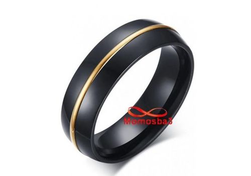 Bague En Acier Inoxydable Noir DORE Avec Les Tailles - Unisex au meilleur prix au Maroc
