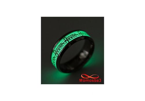 Bague En Acier Inoxydable Argenté Lumière Vert Nuit - Unisex au meilleur prix au Maroc