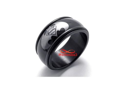 Bague Batman SUPERMAN Titane Acier Inoxydable Anneau bague Noir - Unisex au meilleur prix au Maroc