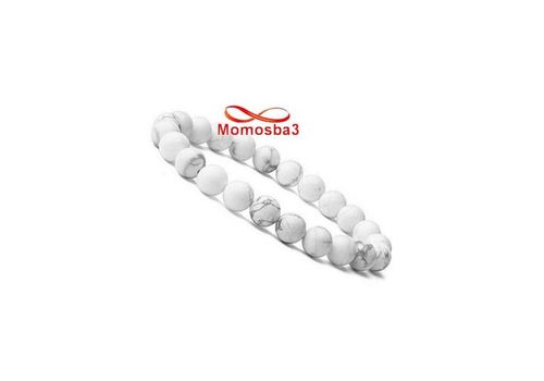 Agate Pierres Naturelle BLANC Noir 8mm Unisex - élastique au meilleur prix au Maroc