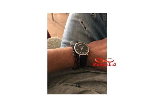 Bracelet Marine Cuir MARRON Et Fil Parachute Avec Fermoir En Acier Inoxydable Argenté au meilleur prix au Maroc