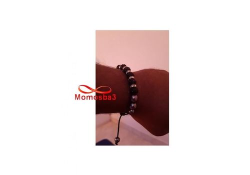 Bracelet Shamballa Crystal Noir BLANC Et DORE - Unisex au meilleur prix au Maroc