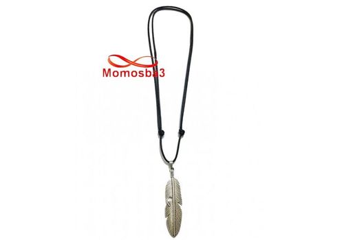 Collier Fil Noir Réglable Avec Pendentif Plume - Unisex au meilleur prix au Maroc
