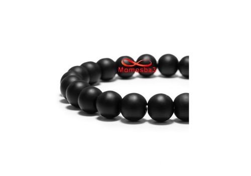 Agate Pierre Naturelle Noir Mat + MARRON  (élastique) au meilleur prix au Maroc