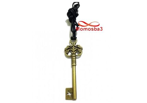 Collier Fil Noir Réglable Avec Pendentif Clé BRONZE - Unisex au meilleur prix au Maroc