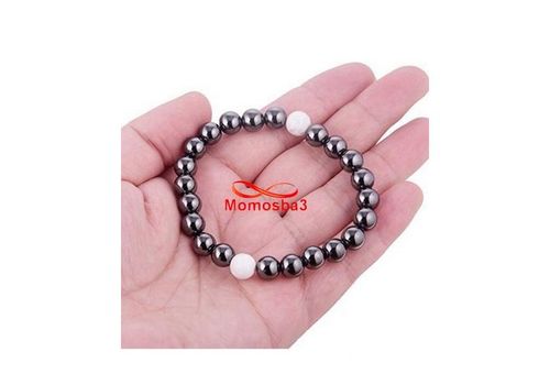 Agate Hématite + Pierres Naturelle Transparent - élastique au meilleur prix au Maroc