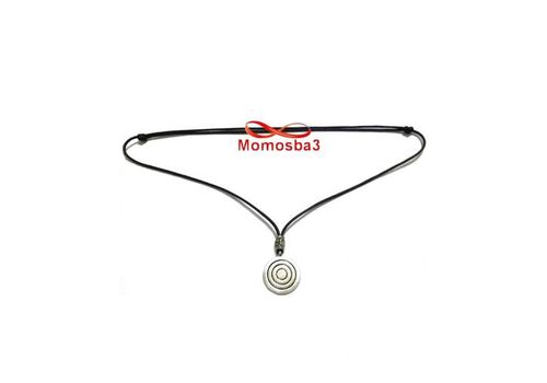 Collier Fil Noir Réglable Avec Pendentif Argenté - Unisex au meilleur prix au Maroc