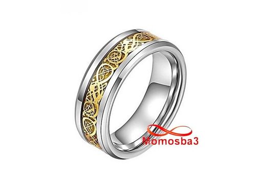 Bague Dragon En Acier Inoxydable Argenté Et DORE - Unisex au meilleur prix au Maroc