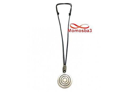 Collier Fil Noir Réglable Avec Pendentif Argenté - Unisex au meilleur prix au Maroc