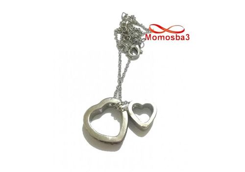 Collier Argenté Pendentif Coeur Avec Pierres Cristal MARRON au meilleur prix au Maroc