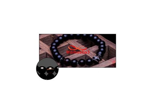 Agate Pierre Naturelle Noir Mat + MARRON  (élastique) au meilleur prix au Maroc