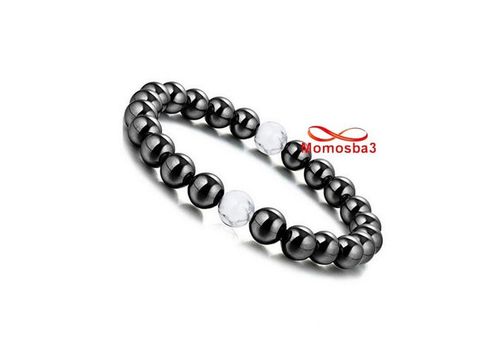 Agate Hématite + Pierres Naturelle Transparent - élastique au meilleur prix au Maroc