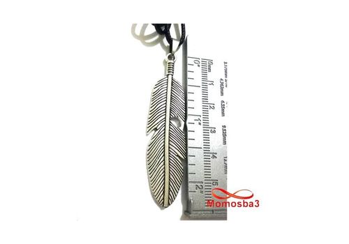 Collier Fil Noir Réglable Avec Pendentif Plume - Unisex au meilleur prix au Maroc