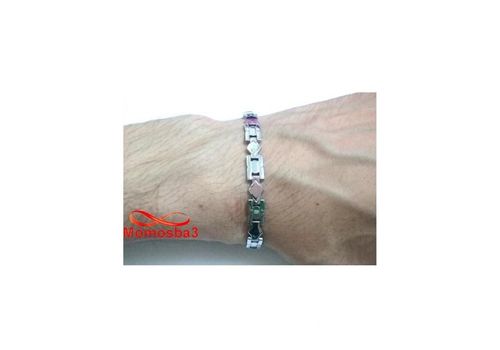 Bracelet En Acier Inoxydable Argenté Unisex Réglable au meilleur prix au Maroc