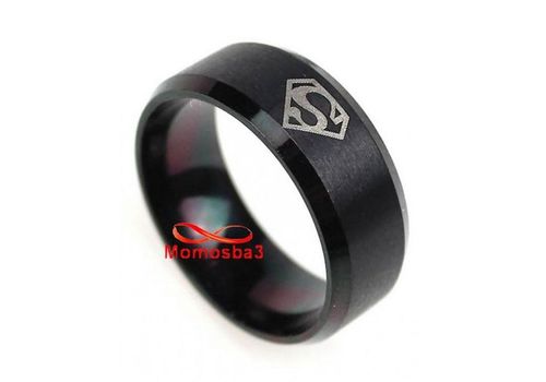 Bague SUPERMAN En Acier Inoxydable Noir - Unisex au meilleur prix au Maroc