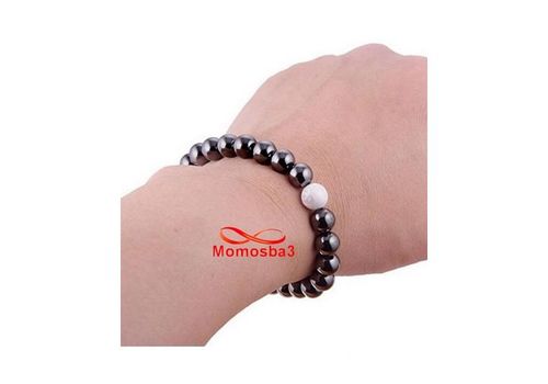 Agate Hématite + Pierres Naturelle Transparent - élastique au meilleur prix au Maroc