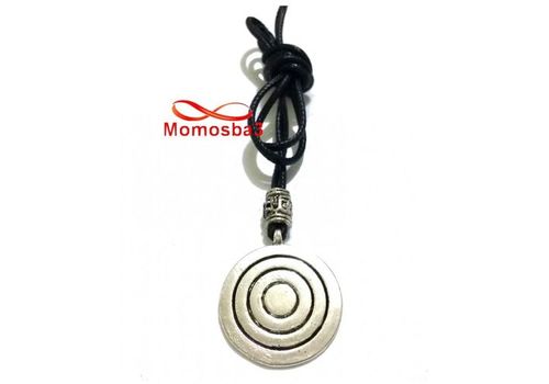 Collier Fil Noir Réglable Avec Pendentif Argenté - Unisex au meilleur prix au Maroc