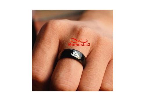 Bague SUPERMAN En Acier Inoxydable Noir - Unisex au meilleur prix au Maroc