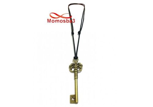 Collier Fil Noir Réglable Avec Pendentif Clé BRONZE - Unisex au meilleur prix au Maroc