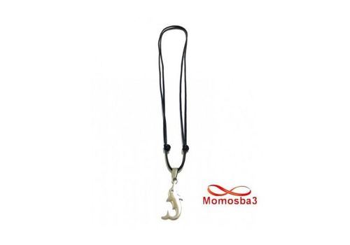Collier Fil Noir Réglable Avec Pendentif Poisson En Acier Inoxydable Argenté - Unisex au meilleur prix au Maroc