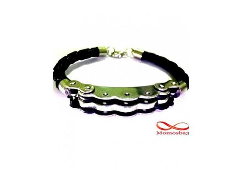 Bracelet Cuir Noir Et Acier Inoxydable au meilleur prix au Maroc