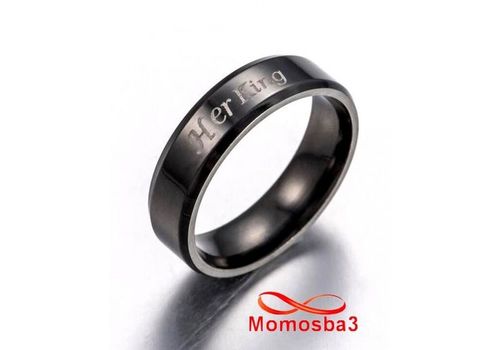 Bague En Acier Inoxydable Noir - Unisex au meilleur prix au Maroc