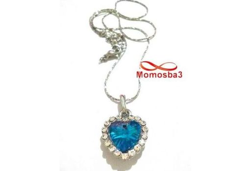 Chaîne Avec Pendentif Cœur BLEU Pour Femmes au meilleur prix au Maroc