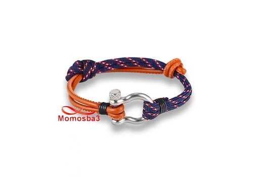 Bracelet Marine Cuir MARRON Et Fil Parachute Avec Fermoir En Acier Inoxydable Argenté au meilleur prix au Maroc