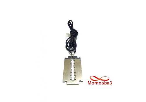Collier Fil Noir Réglable Avec Pendentif Rasoir En Acier Inoxydable Argenté - Unisex au meilleur prix au Maroc