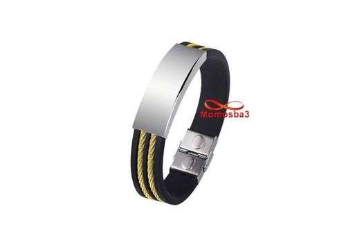 Bracelet En Acier Inoxydable Et Silicone Pour Homme (Réglable) au meilleur prix au Maroc