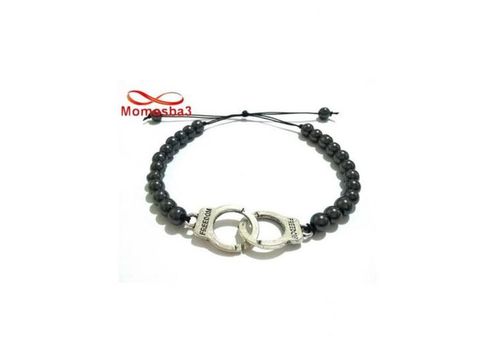 Agate Bracelet Hématite Avec Pendentif Menotte Freedom Unisex - Fil Réglable au meilleur prix au Maroc
