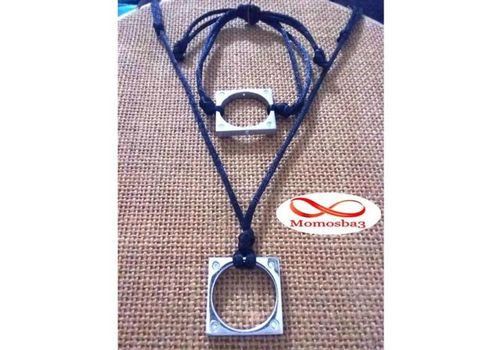 Ensemble Collier Et Bracelet Pendentif En Acier Inoxydable Avec 16 Pierres au meilleur prix au Maroc