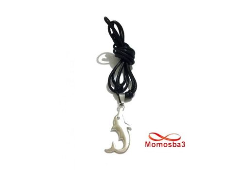Collier Fil Noir Réglable Avec Pendentif Poisson En Acier Inoxydable Argenté - Unisex au meilleur prix au Maroc