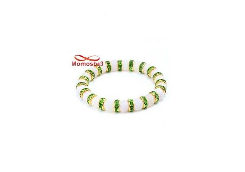 Agate Pierre Naturelle BLANC + Cristal Vert - Unisex au meilleur prix au Maroc