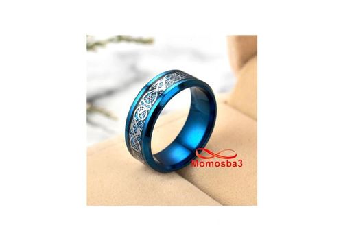 Bague Dragon En Acier Inoxydable BLEU + Argenté  Unisex au meilleur prix au Maroc