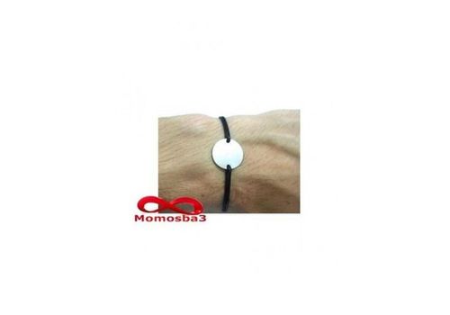 Bracelet Mohammed VI Fil Noir Réglable Avec Pendentif Pièce En Acier Inoxydable - Unisex au meilleur prix au Maroc