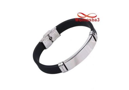 Bracelet En Silicon Et Acier Inoxydable (Réglable) au meilleur prix au Maroc