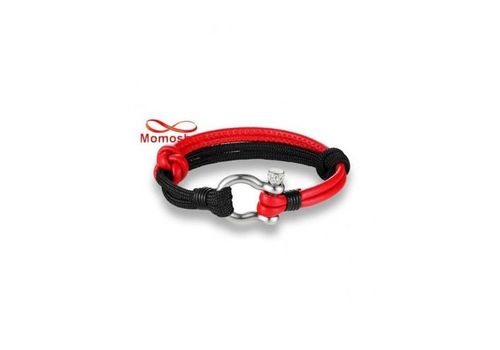 Bracelet Marine Cuir Et Fil Parachute Avec Fermoir En Acier Inoxydable Argenté au meilleur prix au Maroc