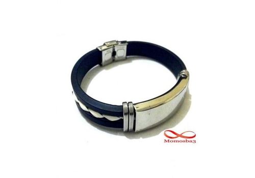 Bracelet En Acier Inoxydable Et Silicone + Cuir (Réglable) au meilleur prix au Maroc